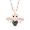 Thumbnail Image 0 of 0.115 CT. T.W. Black Enhanced and White Diamond Bee Pendant in 10K Rose Gold