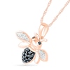 Thumbnail Image 1 of 0.115 CT. T.W. Black Enhanced and White Diamond Bee Pendant in 10K Rose Gold