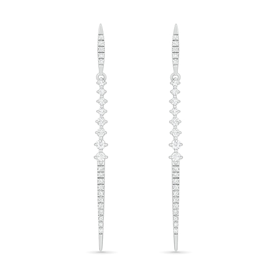 0.29 CT. T.W. Diamond Linear Drop Earrings in 10K White Gold