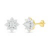 Thumbnail Image 2 of 0.145 CT. T.W. Diamond Sunburst Stud Earrings in 10K Gold