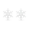 Thumbnail Image 1 of 0.04 CT. T.W. Diamond Solitaire Snowflake Stud Earrings in 10K White Gold
