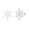 Thumbnail Image 2 of 0.04 CT. T.W. Diamond Solitaire Snowflake Stud Earrings in 10K White Gold