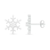 Thumbnail Image 2 of 0.04 CT. T.W. Diamond Solitaire Snowflake Stud Earrings in 10K White Gold