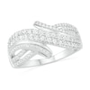 Thumbnail Image 0 of 0.58 CT. T.W. Diamond Bypass Multi-Row Ring in 10K White Gold