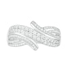 Thumbnail Image 1 of 0.58 CT. T.W. Diamond Bypass Multi-Row Ring in 10K White Gold