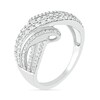 Thumbnail Image 2 of 0.58 CT. T.W. Diamond Bypass Multi-Row Ring in 10K White Gold