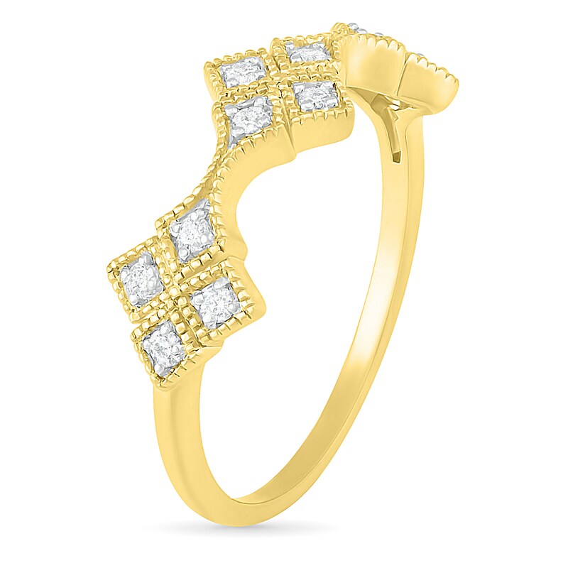 0.115 CT. T.W. Composite Diamond Trio Ring in 10K Gold