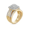 Thumbnail Image 3 of 1.23 CT. T.W. Baguette and Round Multi-Diamond Double Cushion-Shape Frame Bridal Set in 10K Gold
