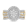 Thumbnail Image 3 of 1.23 CT. T.W. Composite Baguette and Round Diamond Double Oval-Shape Frame Bridal Set in 10K Gold