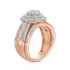 Thumbnail Image 2 of 1.23 CT. T.W. Composite Baguette and Round Diamond Double Oval-Shape Frame Bridal Set in 10K Rose Gold