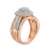 Thumbnail Image 3 of 1.23 CT. T.W. Composite Baguette and Round Diamond Double Oval-Shape Frame Bridal Set in 10K Rose Gold
