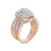 Thumbnail Image 2 of 1.23 CT. T.W. Composite Baguette and Round Diamond Double Frame Bridal Set in 10K Rose Gold