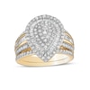 Thumbnail Image 0 of 1.23 CT. T.W. Composite Baguette and Round Diamond Layered Pear-Shape Frame Bridal Set in 10K Gold
