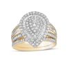 Thumbnail Image 1 of 1.23 CT. T.W. Pear-Shaped Multi-Diamond Layered Triple Frame Bridal Set in 10K Gold