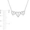 Thumbnail Image 2 of Pear-Shaped and Round White Topaz with 0.19 CT. T.W. Diamond Heart Outline Trio Necklace in Sterling Silver - 17"