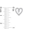 Thumbnail Image 3 of 3.0mm White Topaz and 0.20 CT. T.W. Diamond Heart Outline Stud Earrings in Sterling Silver