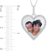Thumbnail Image 3 of 0.95 CT. T.W. Diamond Frame Engravable Photo Heart Pendant in 10K White, Yellow or Rose Gold (1 Image and 3 Lines)