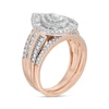 Thumbnail Image 3 of 1.23 CT. T.W. Pear-Shaped Diamond Layered Triple Frame Bridal Set in 10K Rose Gold