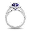 Enchanted Disney Ultimate Princess Tanzanite and 0.29 CT. T.W. Diamond Tilted Frame Engagement Ring in 14K White Gold