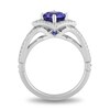 Thumbnail Image 2 of Enchanted Disney Ultimate Princess Tanzanite and 0.29 CT. T.W. Diamond Tilted Frame Engagement Ring in 14K White Gold