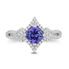 Thumbnail Image 3 of Enchanted Disney Ultimate Princess Tanzanite and 0.29 CT. T.W. Diamond Tilted Frame Engagement Ring in 14K White Gold