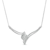 Thumbnail Image 0 of 0.69 CT. T.W. Diamond Past Present Future® Bypass Necklace in 10K White Gold