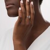 Thumbnail Image 2 of 0.23 CT. T.W. Multi-Diamond Past Present Future® Flower Vertical Ring in Sterling Silver