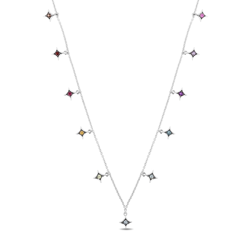 Enchanted Disney Ultimate Princess Celebration Multi-Gemstone Station Necklace in Sterling Silver - 17"|Peoples Jewellers