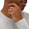 Thumbnail Image 2 of 0.24 CT. T.W. Diamond Multi-Finish Stepped Edge Comfort-Fit Wedding Band in Stainless Steel and Tungsten - Size 10