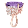Thumbnail Image 2 of Emerald-Cut Amethyst and 1.75 CT. T.W. Multi-Shape Diamond Floral Side Accent Cocktail Ring in 14K Rose Gold