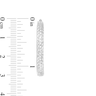 30.0mm Diamond-Cut Inside-Out Tube Hoop Earrings in 10K White Gold
