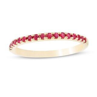 Ruby Petite Stackable Band in 10K Gold - Size 7