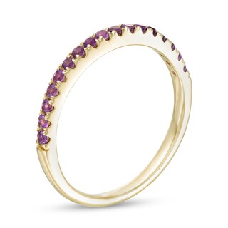 Amethyst Petite Stackable Band in 10K Gold - Size 7