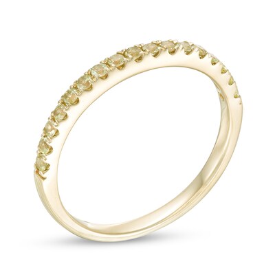 Peridot Petite Stackable Band in 10K Gold - Size 7