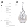 Thumbnail Image 3 of 8.0-8.5mm Oval Freshwater Cultured Pearl and Diamond Accent Tiered Ribbon Overlay Drop Earrings in Sterling Silver