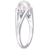 Thumbnail Image 3 of 7.0-7.5mm Freshwater Cultured Pearl and Diamond Accent Tri-Sides Split Shank Ring in Sterling Silver