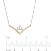 Thumbnail Image 4 of Peoples Private Collection 0.10 CT. T.W. Diamond "V" Shaped Necklace in 10K Two-Tone Gold