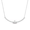 Thumbnail Image 0 of Peoples Private Collection 0.25 CT. T.W. Diamond Curved Bar Necklace in 10K White Gold