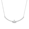 Peoples Private Collection 0.25 CT. T.W. Diamond Curved Bar Necklace in 10K White Gold