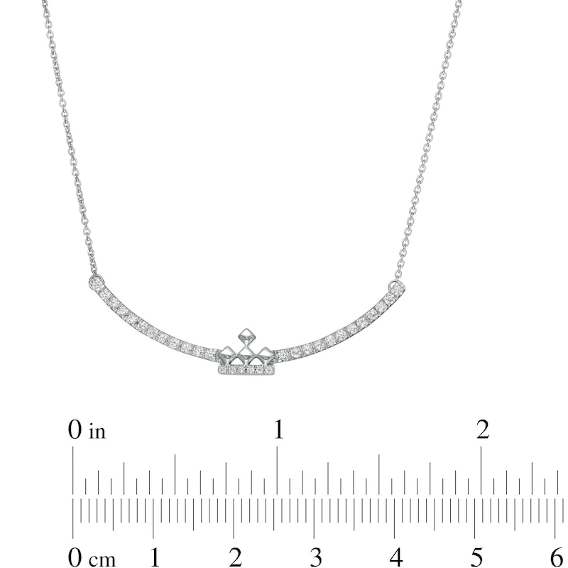 Peoples Private Collection 0.25 CT. T.W. Diamond Curved Bar Necklace in 10K White Gold