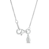 Thumbnail Image 3 of Peoples Private Collection 0.25 CT. T.W. Diamond Curved Bar Necklace in 10K White Gold