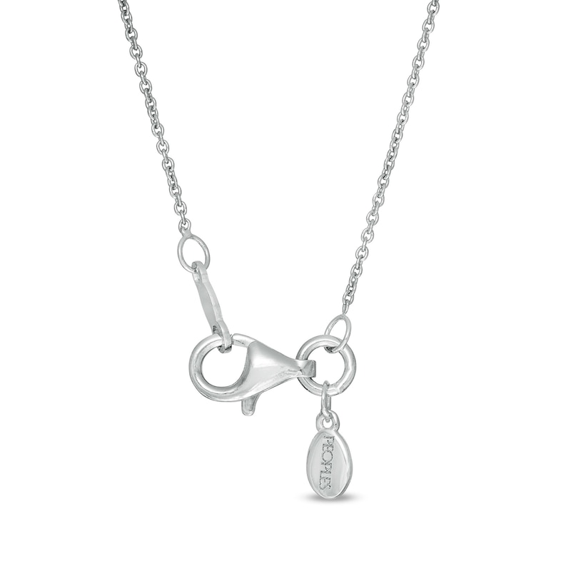 Main Image 4 of Peoples Private Collection 0.25 CT. T.W. Diamond Curved Bar Necklace in 10K White Gold