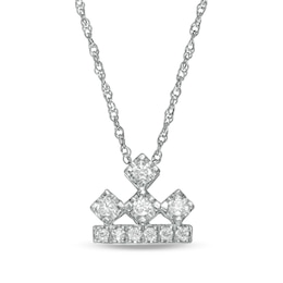 Peoples Private Collection 0.15 CT. T.W. Diamond Crown Pendant in 10K White Gold