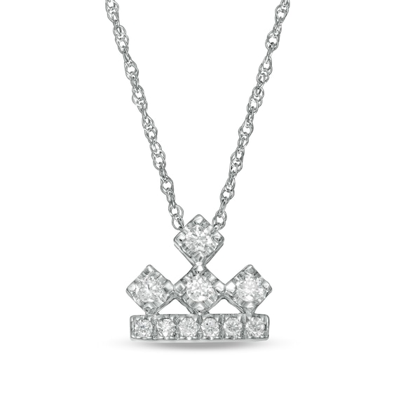 Peoples Private Collection 0.15 CT. T.W. Diamond Crown Pendant in 10K Gold