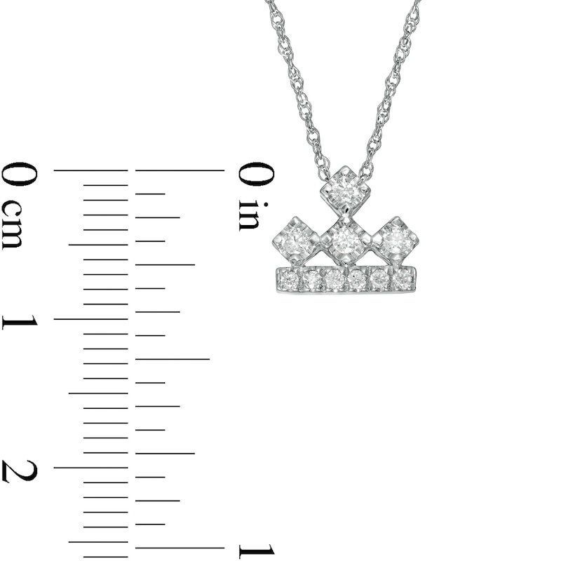 Main Image 3 of Peoples Private Collection 0.15 CT. T.W. Diamond Crown Pendant in 10K White Gold