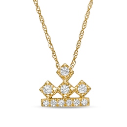 Peoples Private Collection 0.15 CT. T.W. Diamond Crown Pendant in 10K Gold