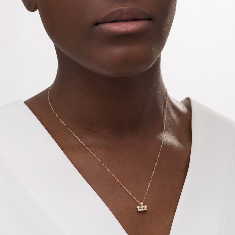 Main Image 2 of Peoples Private Collection 0.15 CT. T.W. Diamond Crown Pendant in 10K Gold