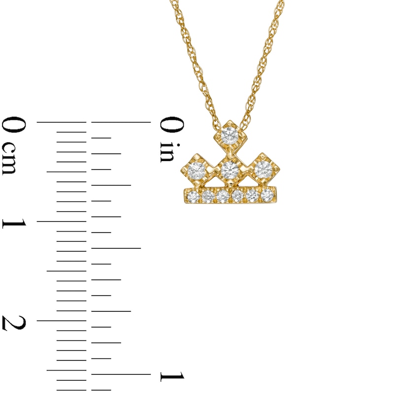 Main Image 4 of Peoples Private Collection 0.15 CT. T.W. Diamond Crown Pendant in 10K Gold
