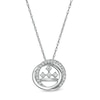 Thumbnail Image 0 of Peoples Private Collection 0.10 CT. T.W. Diamond Circle Swirl Pendant in 10K White Gold