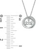Thumbnail Image 3 of Peoples Private Collection 0.10 CT. T.W. Diamond Circle Swirl Pendant in 10K White Gold